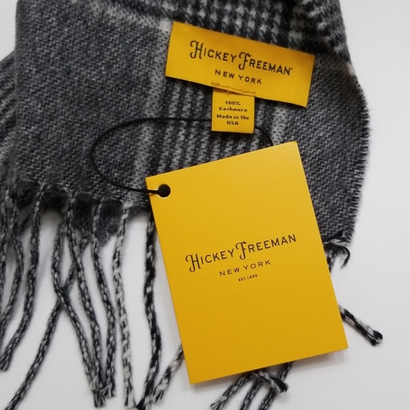 NWT Hickey Freeman Glen Plaid Cashmere Scarf - Picture 5 of 8